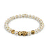 Mini Pixiu Feng Shui Bracelet | GOLD Element | White Agate x 18k Gold